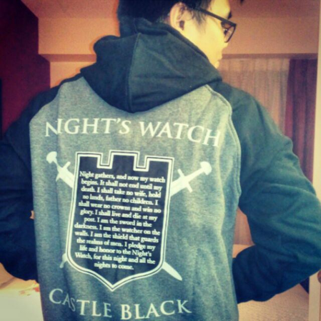 Game Of Thrones Night S Watch Hoodie From Hbo Shop Shopee