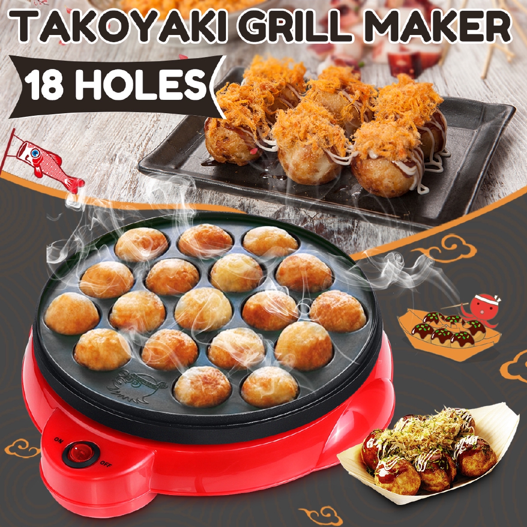 allinone♥ 18 Hole Takoyaki Grill Pan Electric Octopus Ball Maker Stove