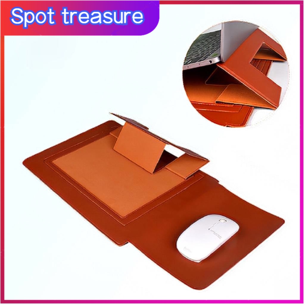 Multifunctional Laptop Sleeve Stand Leather Cover with Stand & Mouse