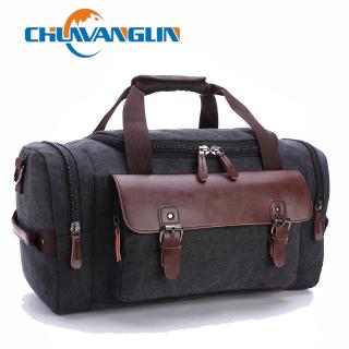 canvas leather travel bag