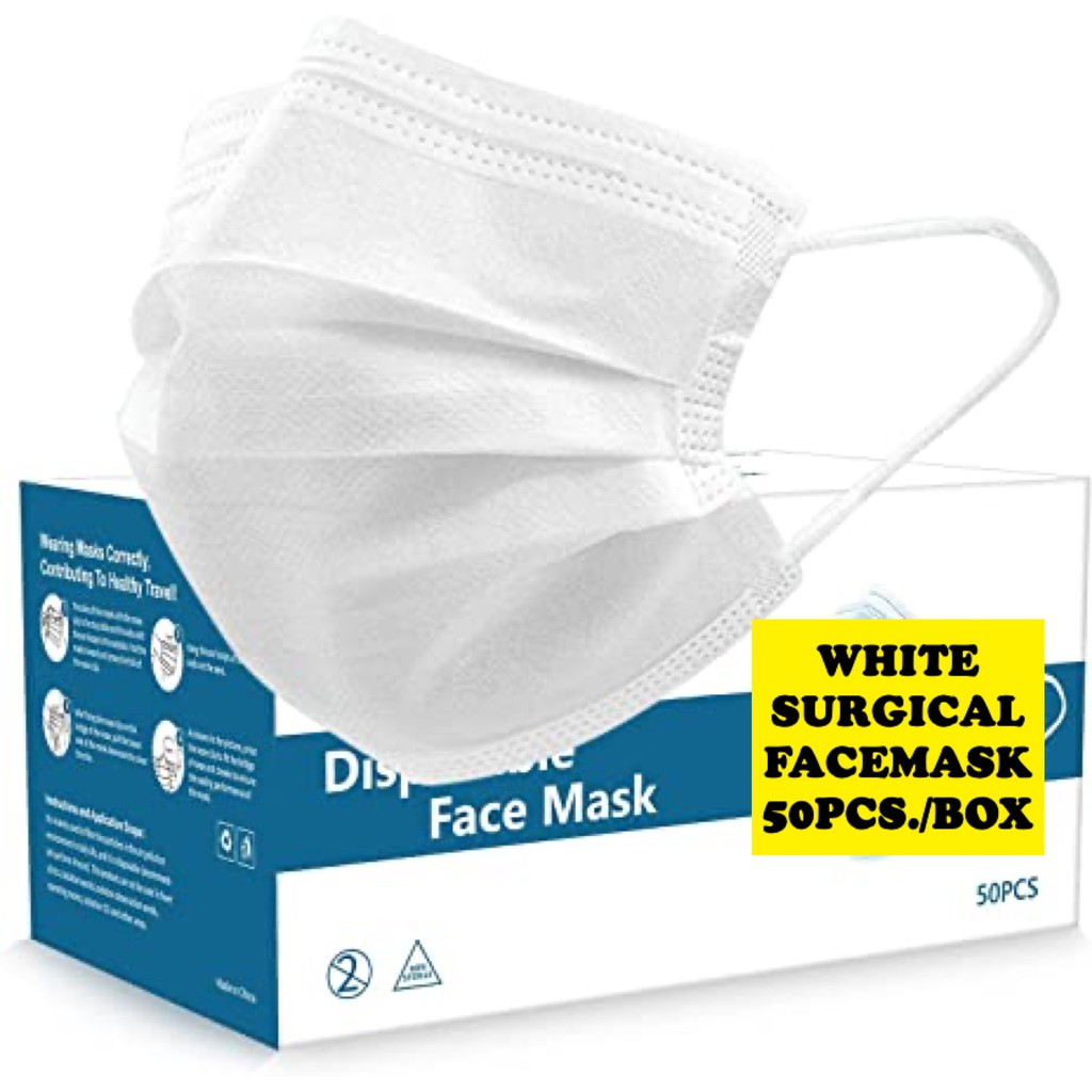 3Ply White MAKAPAL NO BOX Disposable Surgical Face Mask 50 pcs