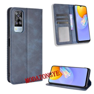 Vivo Y31 2021 Case Flip Leather Magnetic Phone Casing Vivo Y31 2021 VivoY31 Back Cover