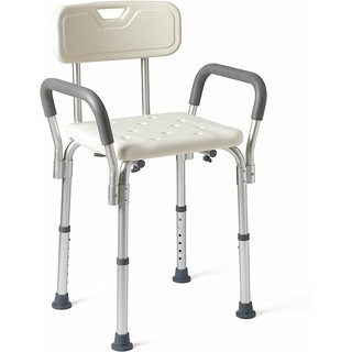 COD Shower Chair Bath Seat with Padded Armrests and Back SHOWER CHAIR WITH BACKREST
