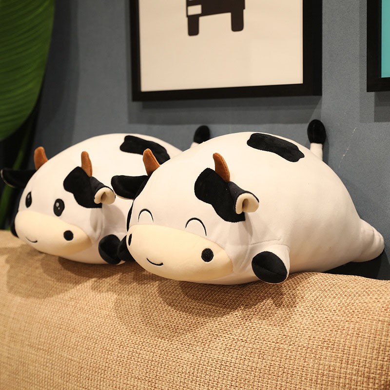 Kawaii Cattle Plush Toy Cartoon Soft 32cm 46cm Cow Stuffed Dolls Cute