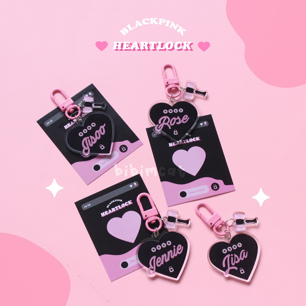 GANTUNGAN Blackpink Heartlock Keychain / Kpop Blackpink Key Chain