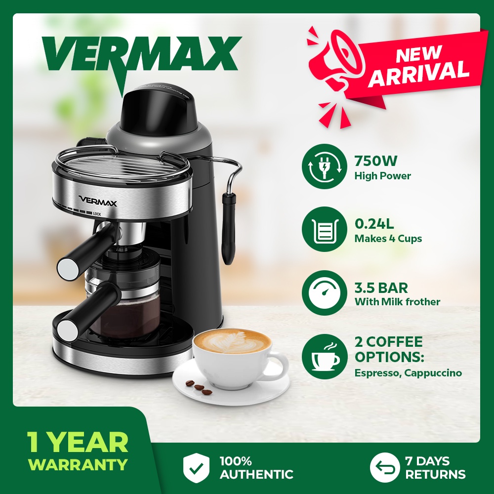 Vermax 2 In 1 Automatic Espresso Coffee Maker Machine With Milk Frother