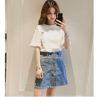 lace up denim skirt
