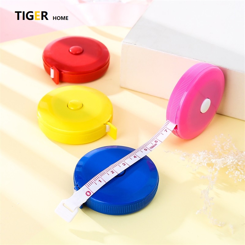 mini round plastic small tape measure 1.5 meters telescopic soft ruler ...