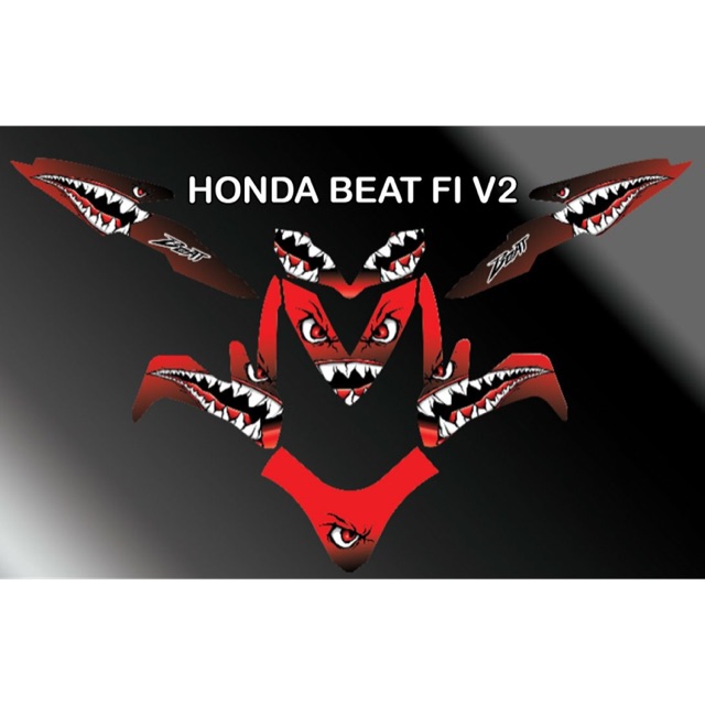  MOTOR  DECALS  HONDA BEAT  FI  V2 W FREE MINI STICKERS  