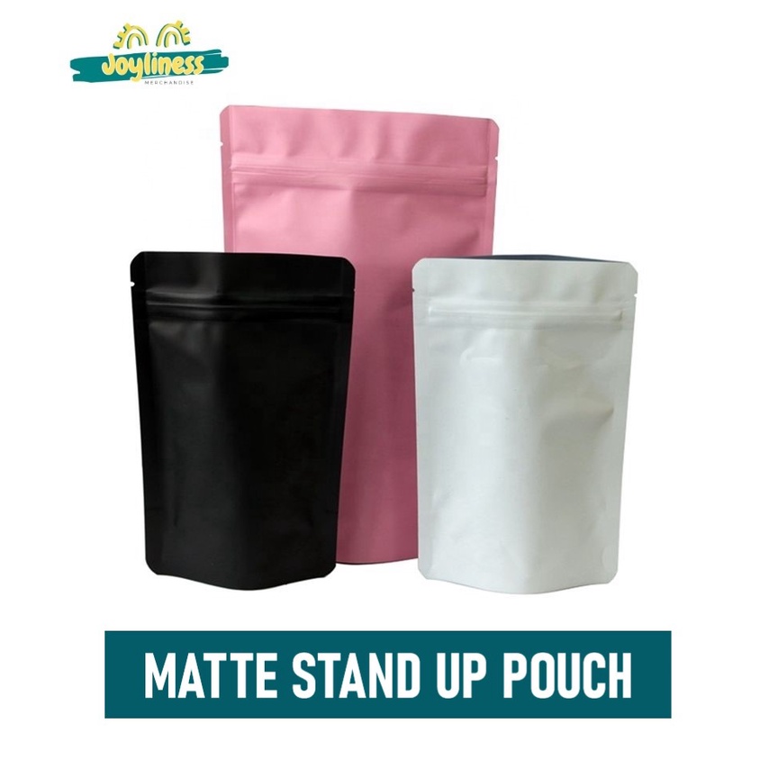 100pcs Black and White Stand Up Pouch with Zip Lock - Resealable for ...