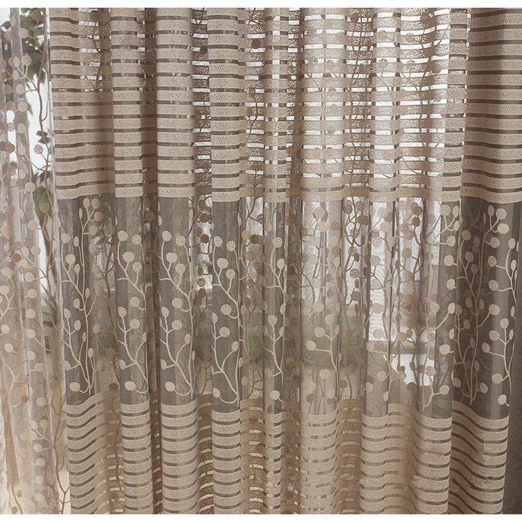 C Living Room Curtain Floral Tulle Door Window Scarf Drapes