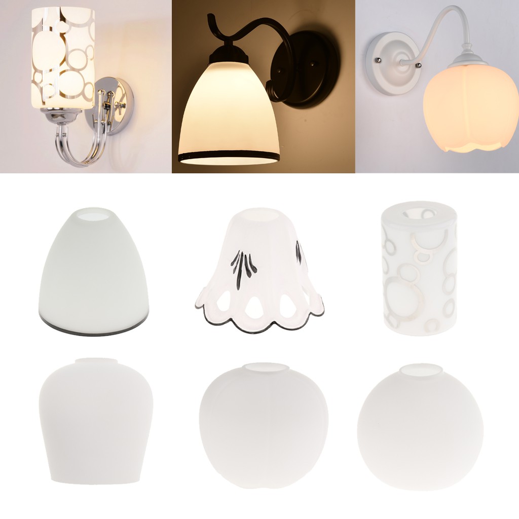 Frosted Glass Ceiling Fan Light Chandelier Wall Sconce Lamp Shades Cover 