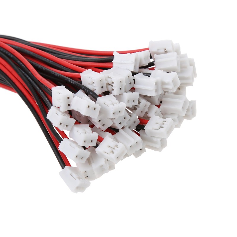 50 SETS Mini Micro JST 2.0 PH 2-Pin Connector plug with Wires Cables 120MM