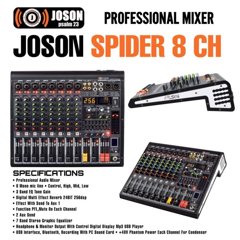 Joson Spider8 Channel Professional Mixer Original Shopee Philippines