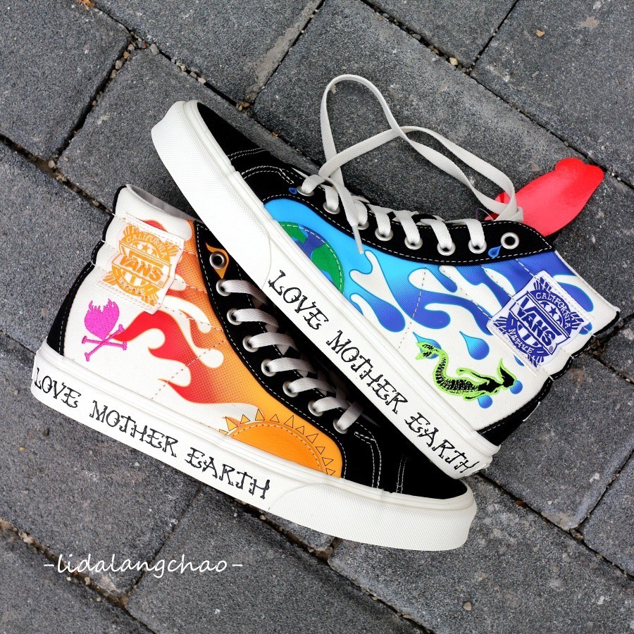 sun and moon slip on vans
