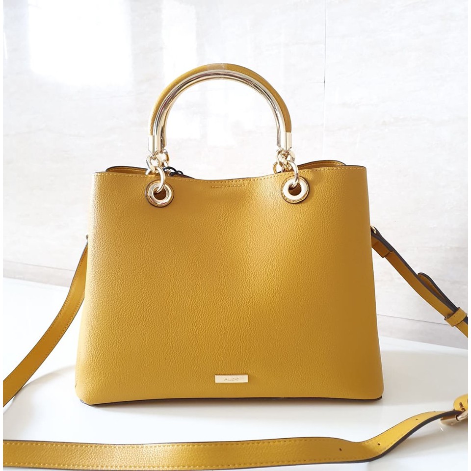 yellow aldo purse