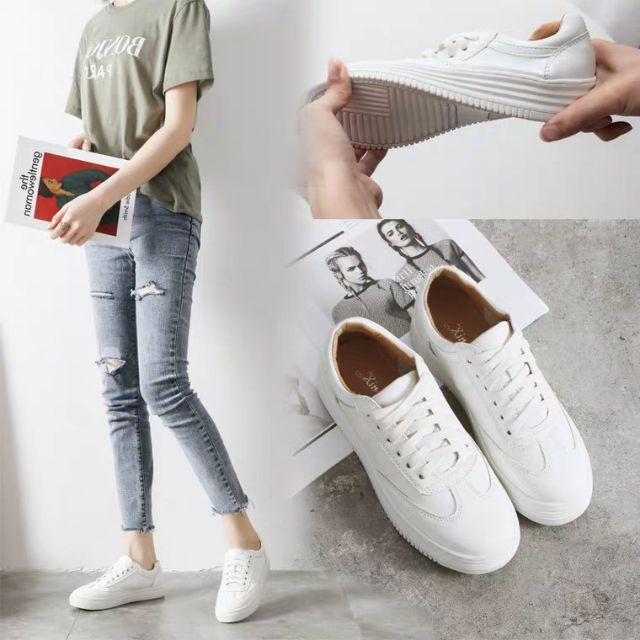 China shoes white shoes rubber casual women fashion shoes | Shopee  Philippines