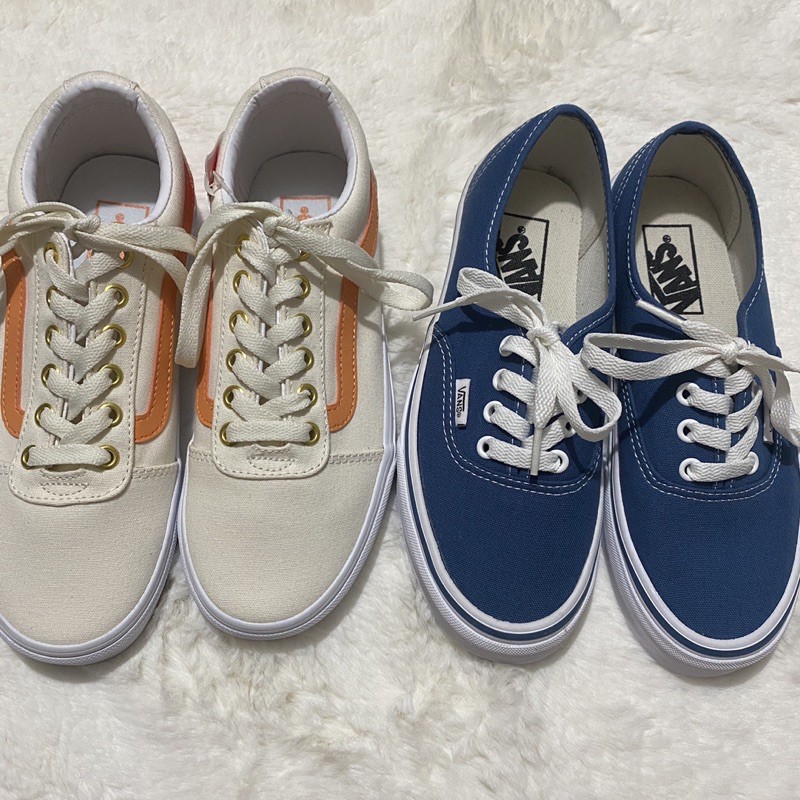 vans authentic cream blue