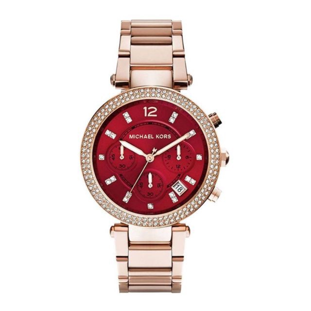 michael kors red watch women's