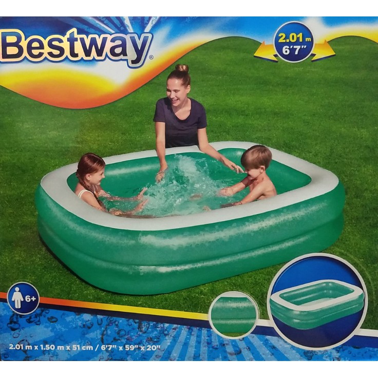 green inflatable pool