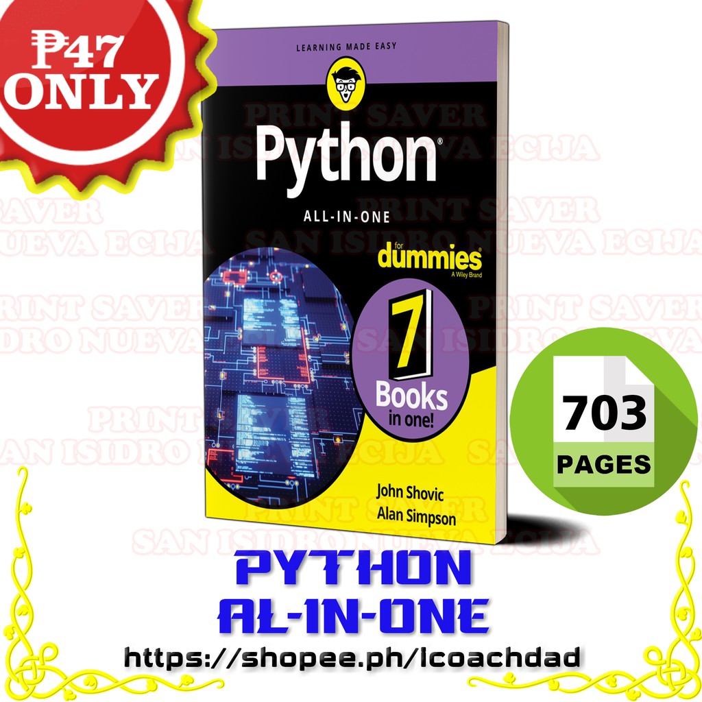 Python AllInOne 4Dummies programming book Shopee Philippines