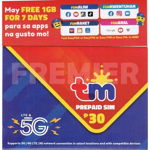 Tm Prepaid Lte 5g Tricut Sim Card With Free 1gb Data Brand New Sealed Shopee Philippines