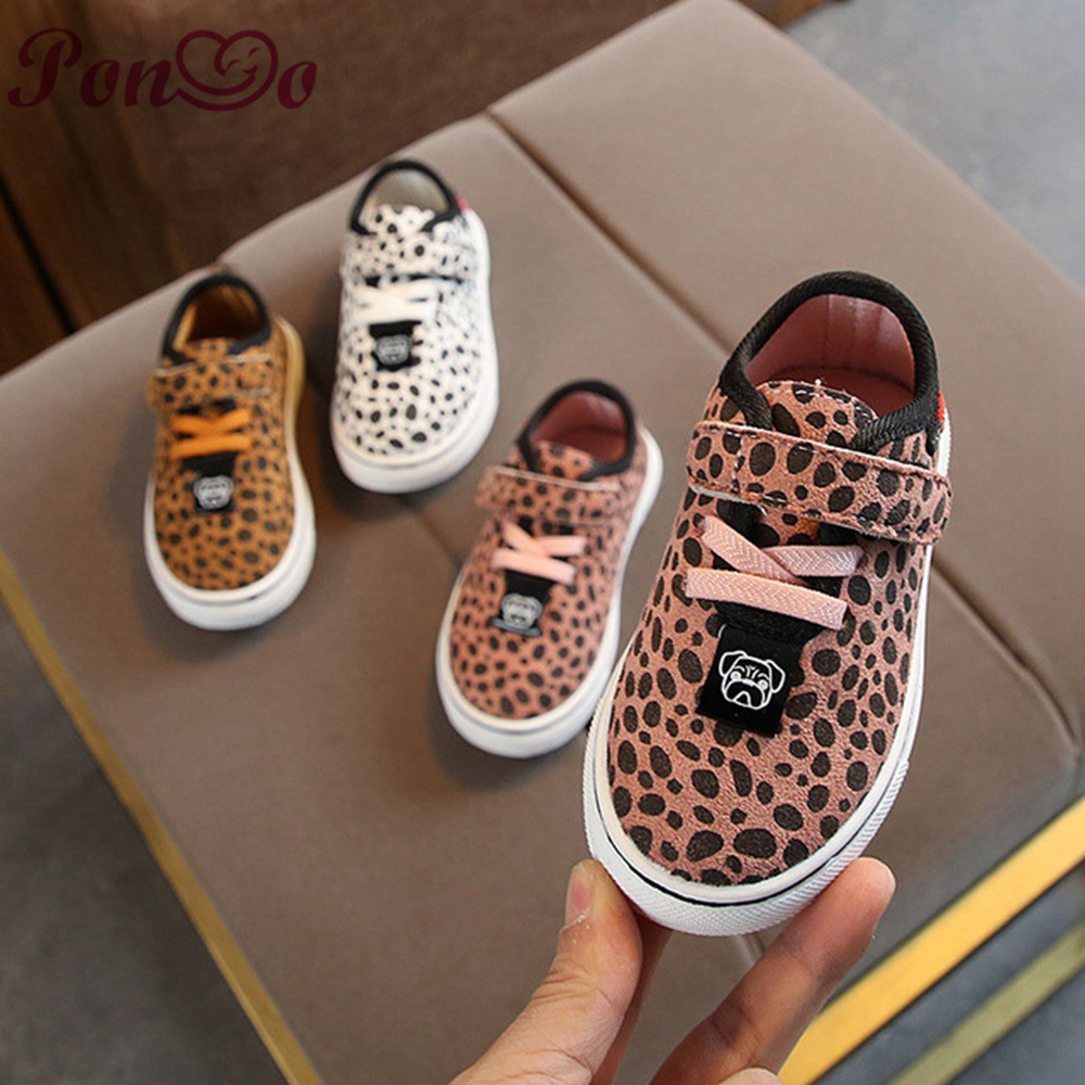 Girls Fashion Shoes Kids Leopard Sneakers Soft Vans Shoes Shopee
