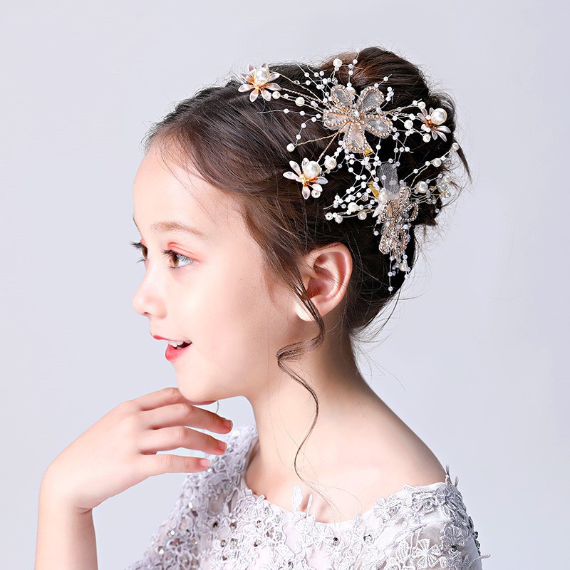AS13 Children's head flower girls side clip headdress little girl flower  princess Mori female flower girl hair accessories show dress accessories |  Shopee Philippines