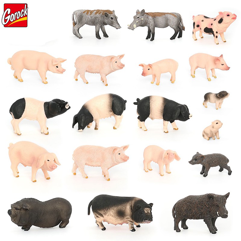 Gorock Simulation Farm Animal Model Domestic Pig Sow Wild Boar Solid ...