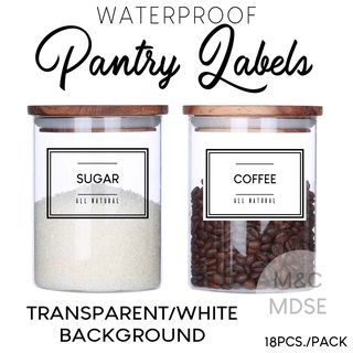 Pantry labels 18pcs. Assorted Labels, Waterproof Labels