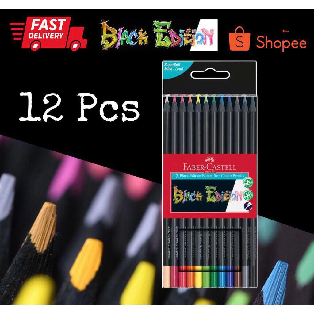 Faber Castell Black Edition Super Soft Colored Pencils 12Pcs/Box