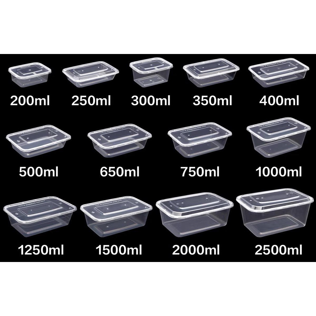 (hot sale)10pcs rectangle Microwavable Food Container disposable