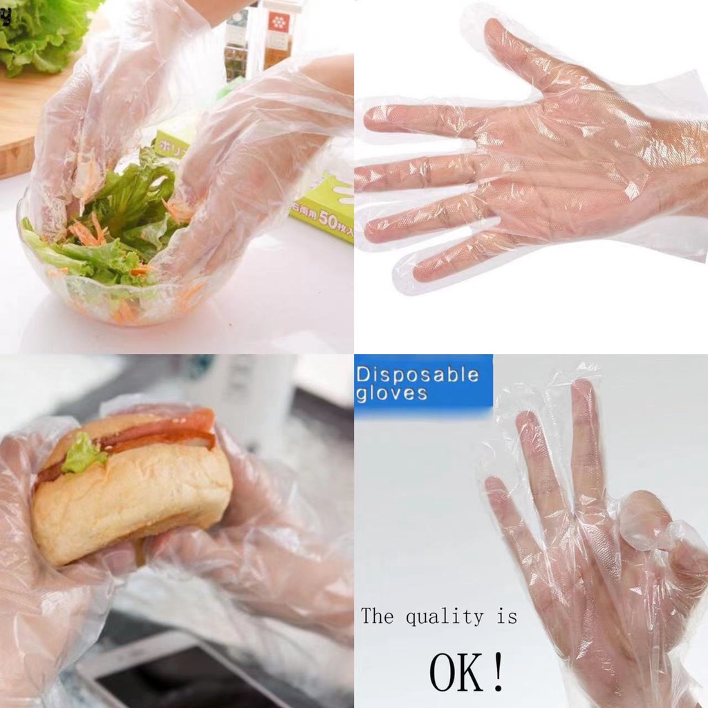 Valigrate Clear Plastic Disposable Gloves Restaurant Home Service Catering Hygiene Supplies 