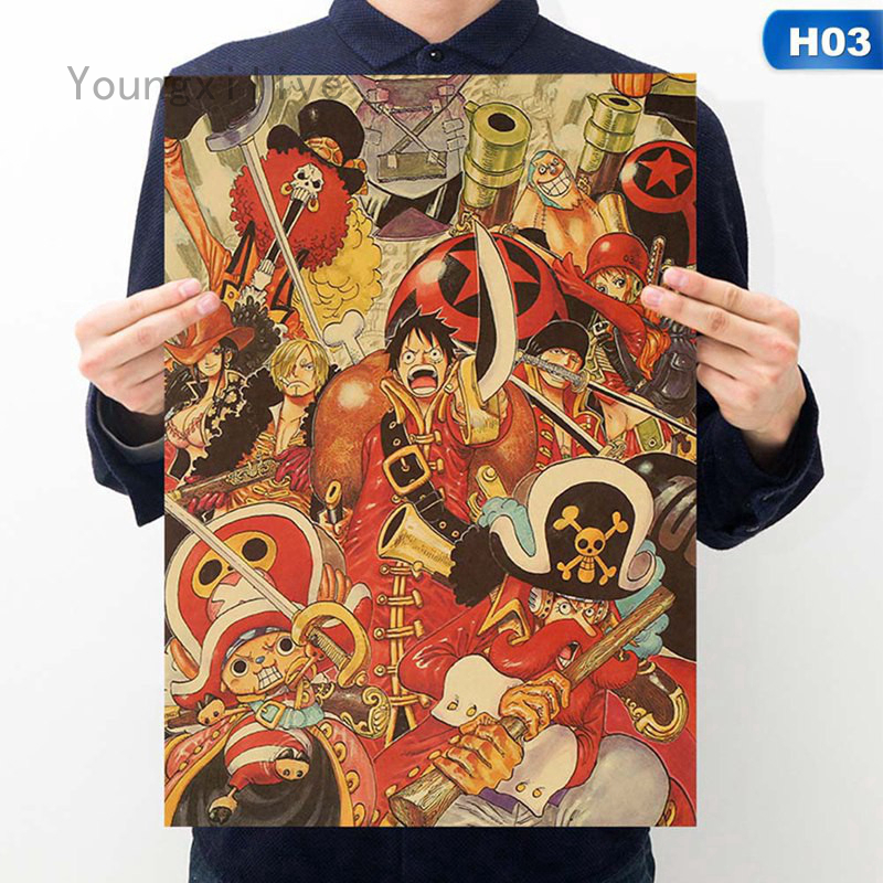 Youngxilive Action Figure Craft Print Wall Sticker Vintage Paper Anime One Piece Posters Shopee Philippines