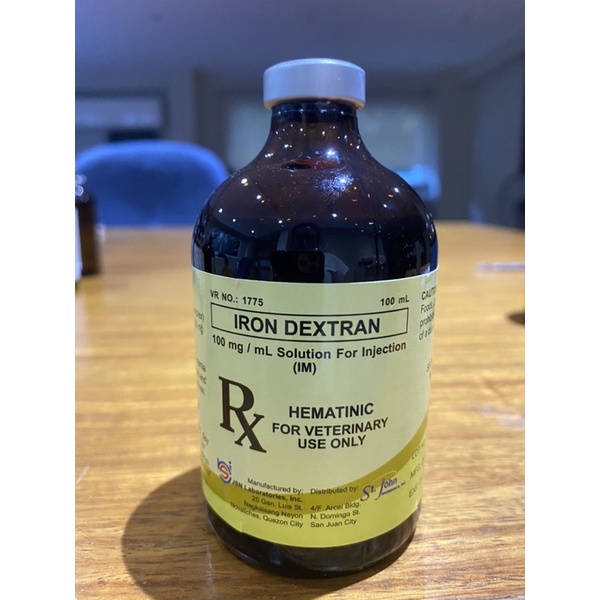 IRON DEXTRAN Injection for Animals 100mL exp OCT 2024 Shopee