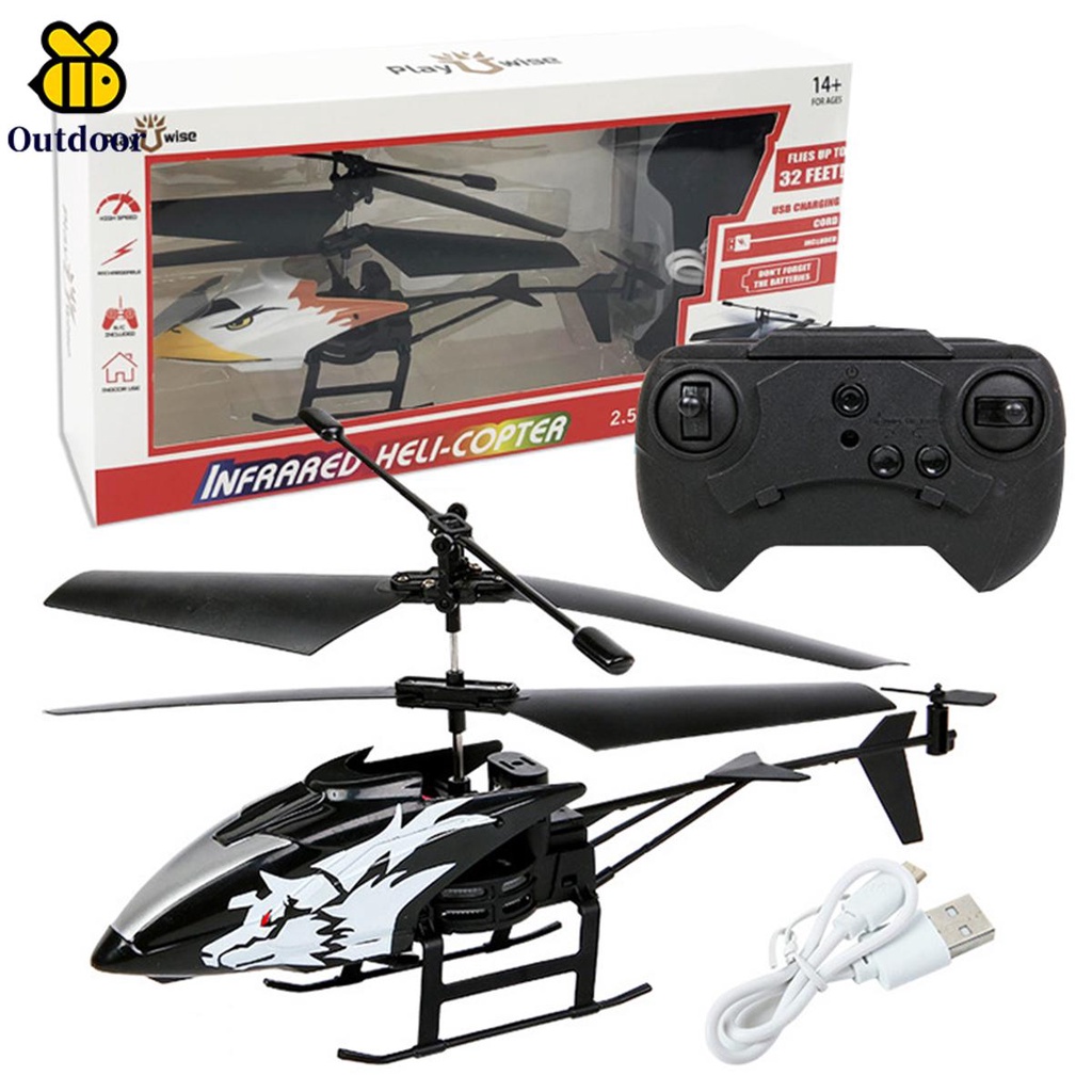 RC Helicopter Remote Control Airplane with LED Lights Reusable