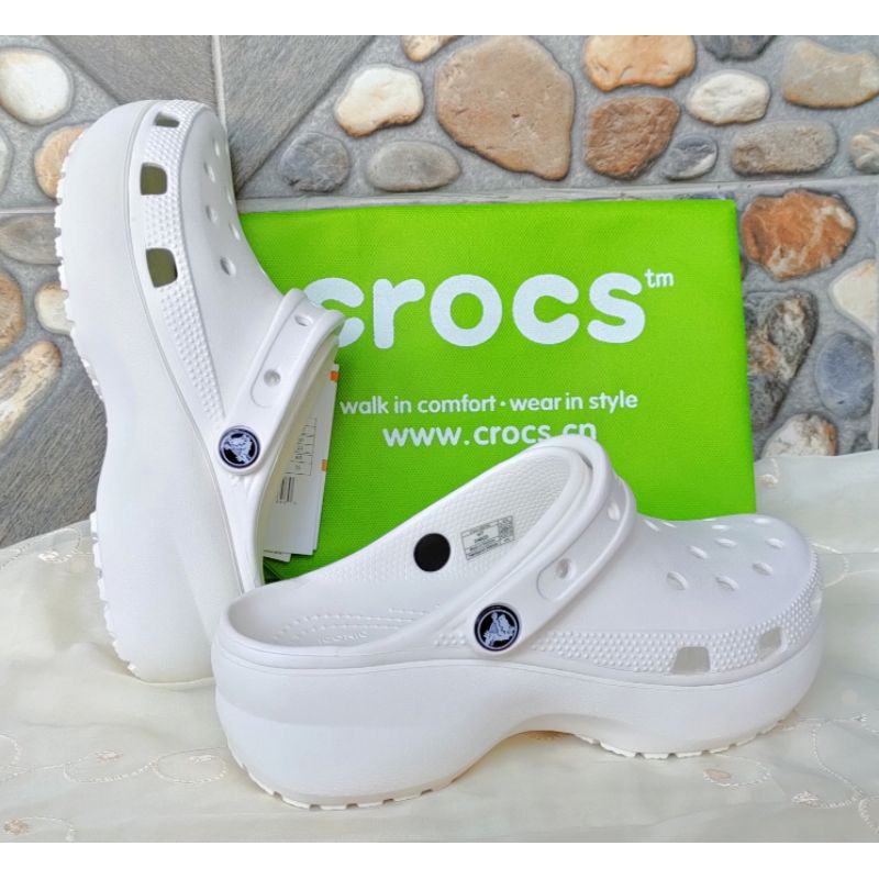 classic platform clog white