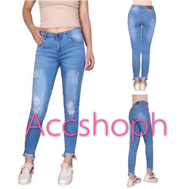 ripped jeans with ripped ankles