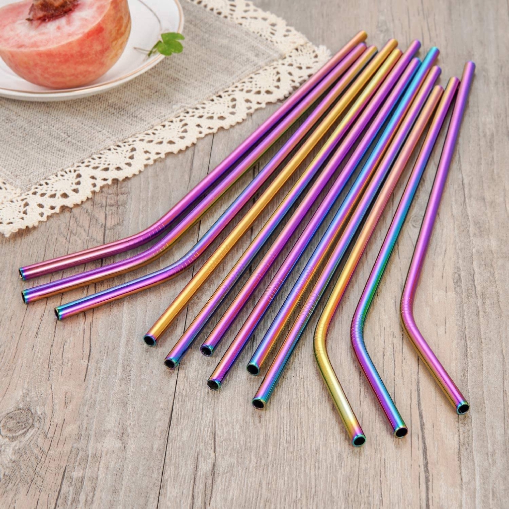 Colorful Ultra Long Metal Straws Drinking Straws 10.5