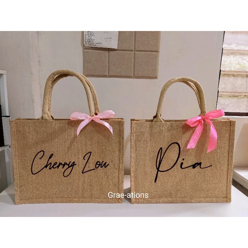 PERSONALIZED MEDIUM ABACA TOTE BAG | Shopee Philippines