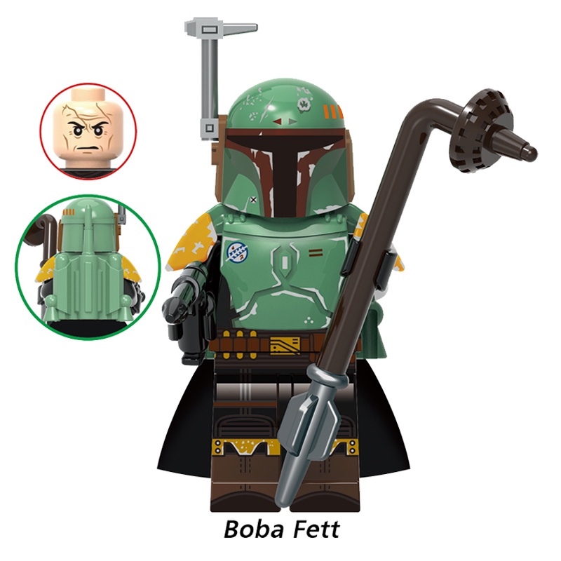 Boba Fett Star Bounty Hunter Minifigures Wars Mandalorian Battle Armor ...