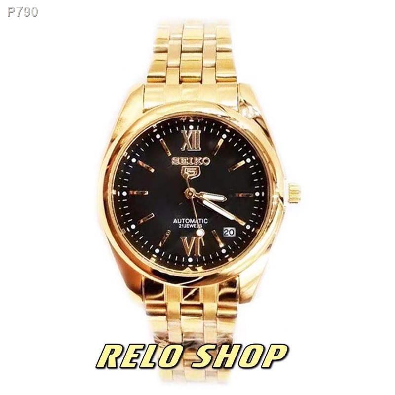 【Lowest price】Men Watches►Relo SEIKO Watch Gold Stainless Steel Analog waterproof date day men Watc