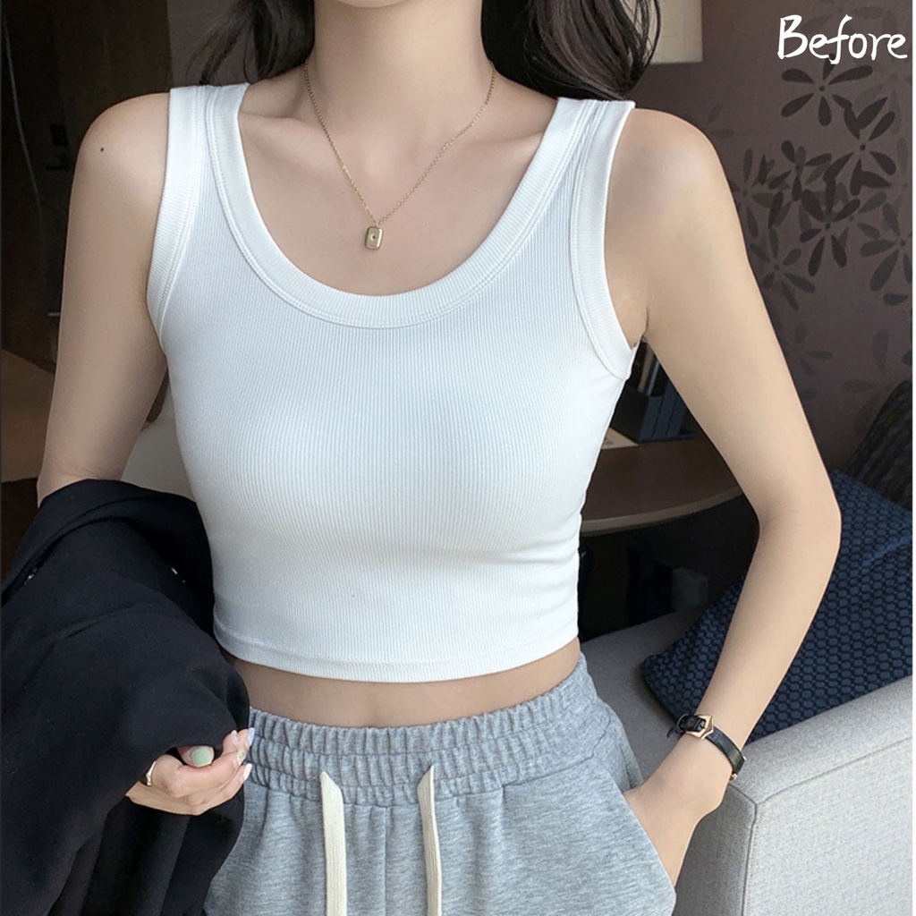 Summer Soft Elastic Croptop for Women Korean Slim Fit and Thin Outside ...