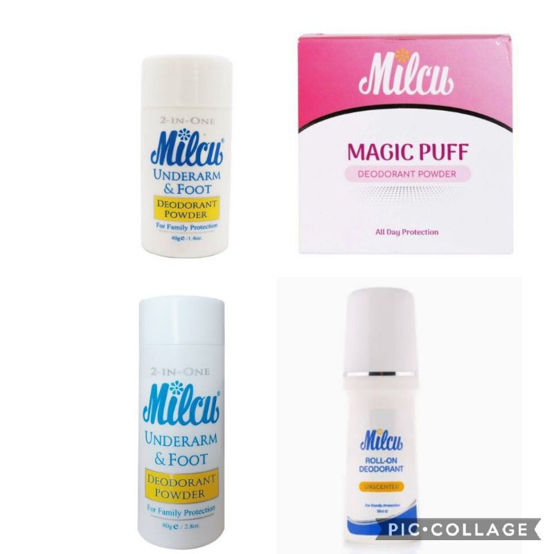 Milcu Deodorant Powder 40g/80g/roll on/magic puff Shopee Philippines