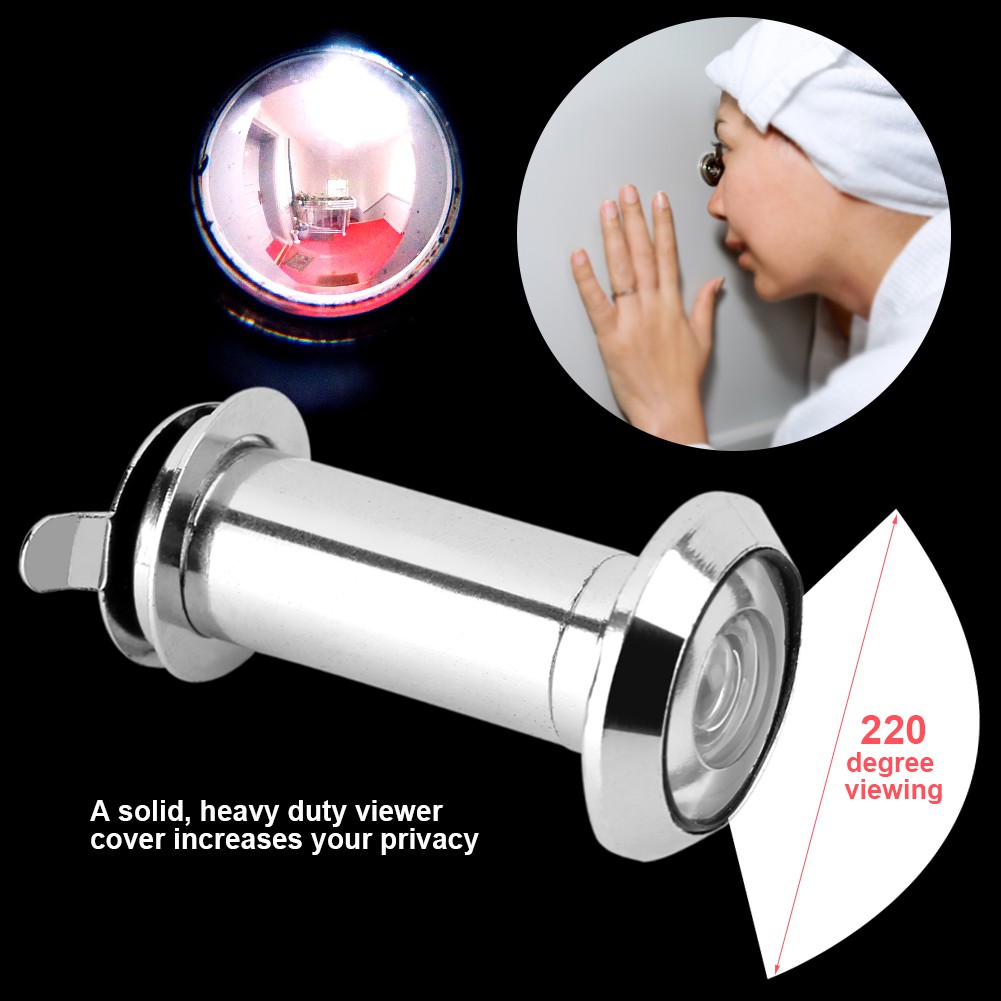 Ffggg Security Door Eye Spy Hole Angle Peephole Viewer 220° Adjustable