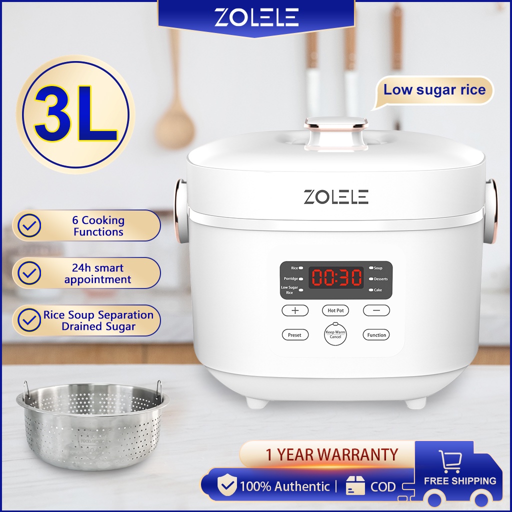 ZOLELE 3L Low Sugar Rice Cooker Smart Hot Pot Rice Cooker Shopee Philippines