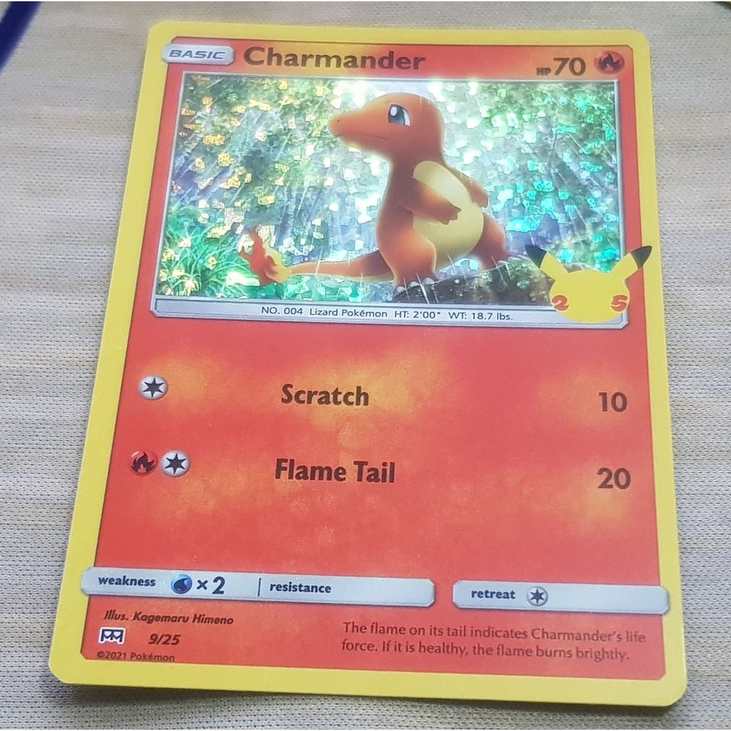 Holo Charmander Orig Pokemon 25th Anniversary McDonalds 2021 Complete