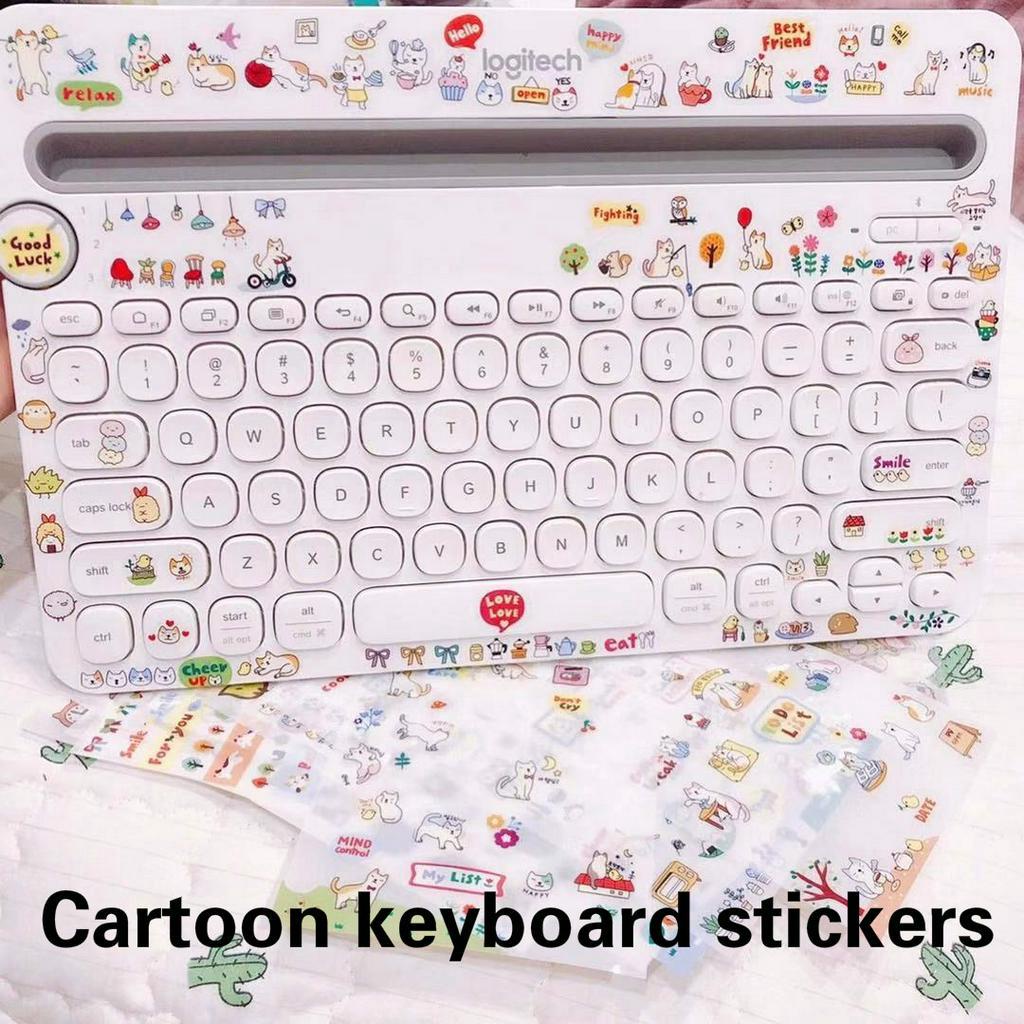 Cartoon cute KEYBOARD STICKER k480 / k380 iPad film computer button sticker  | Shopee Philippines