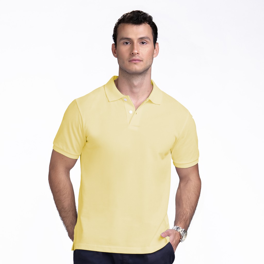 light yellow polo shirt