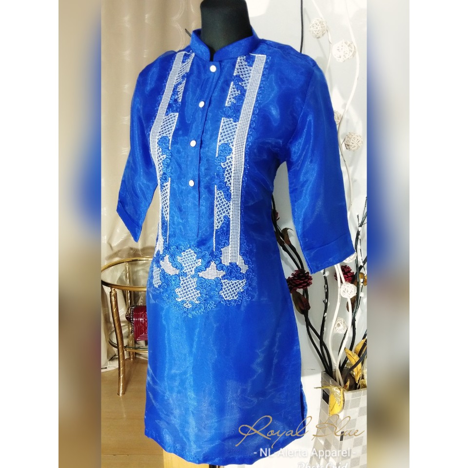 royal blue filipiniana